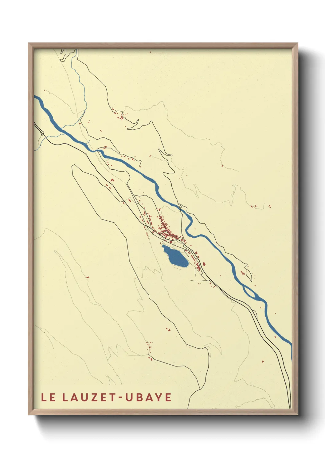 Une affiche de carte sur Le Lauzet-Ubaye