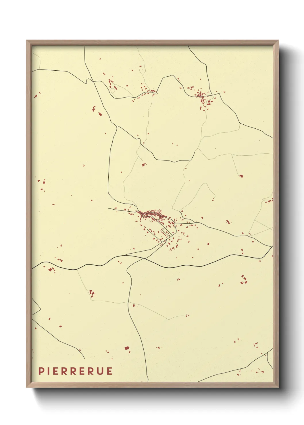 Une affiche de carte sur Pierrerue