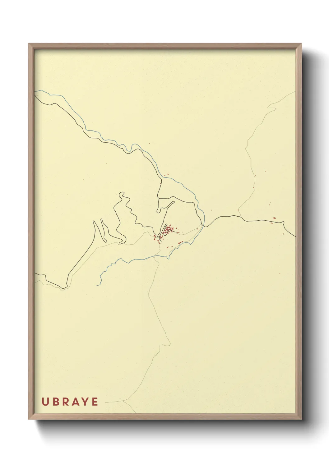 Une affiche de carte sur Ubraye