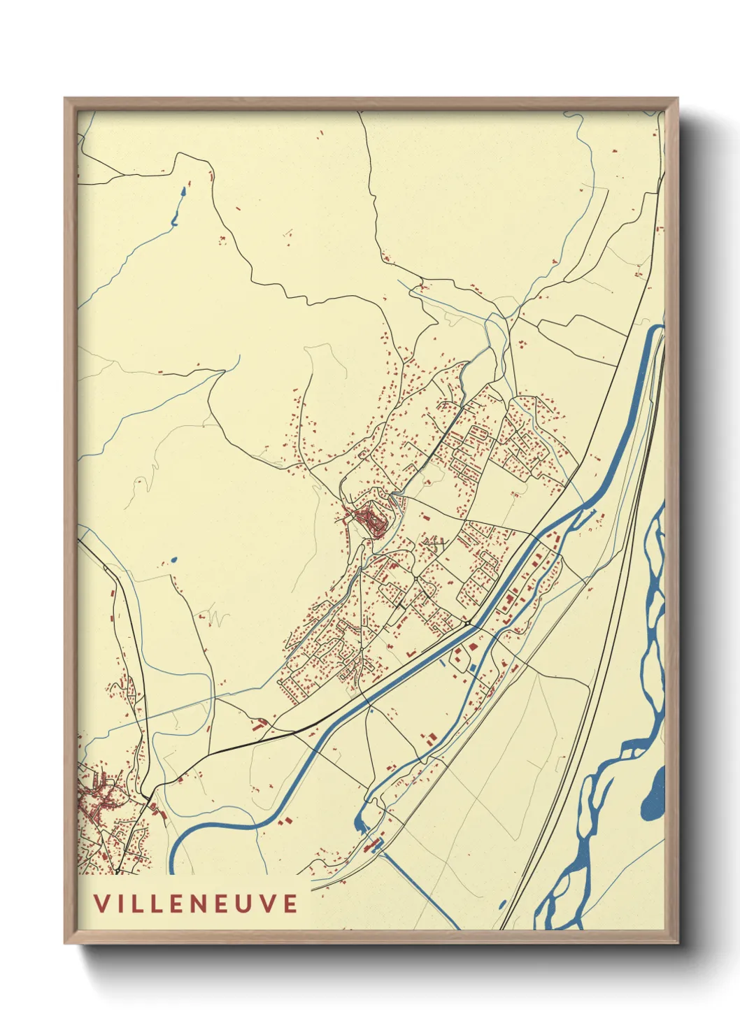 Une affiche de carte sur Villeneuve