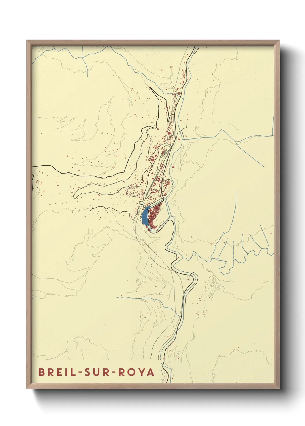 Une affiche de carte sur Breil-sur-Roya