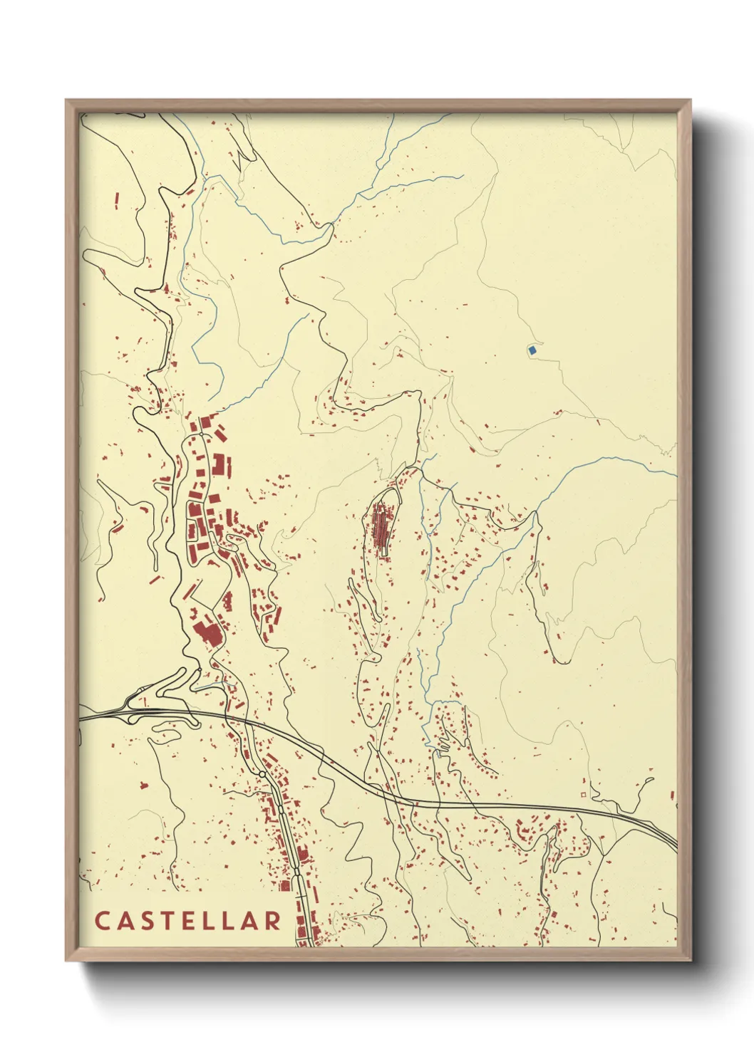Une affiche de carte sur Castellar