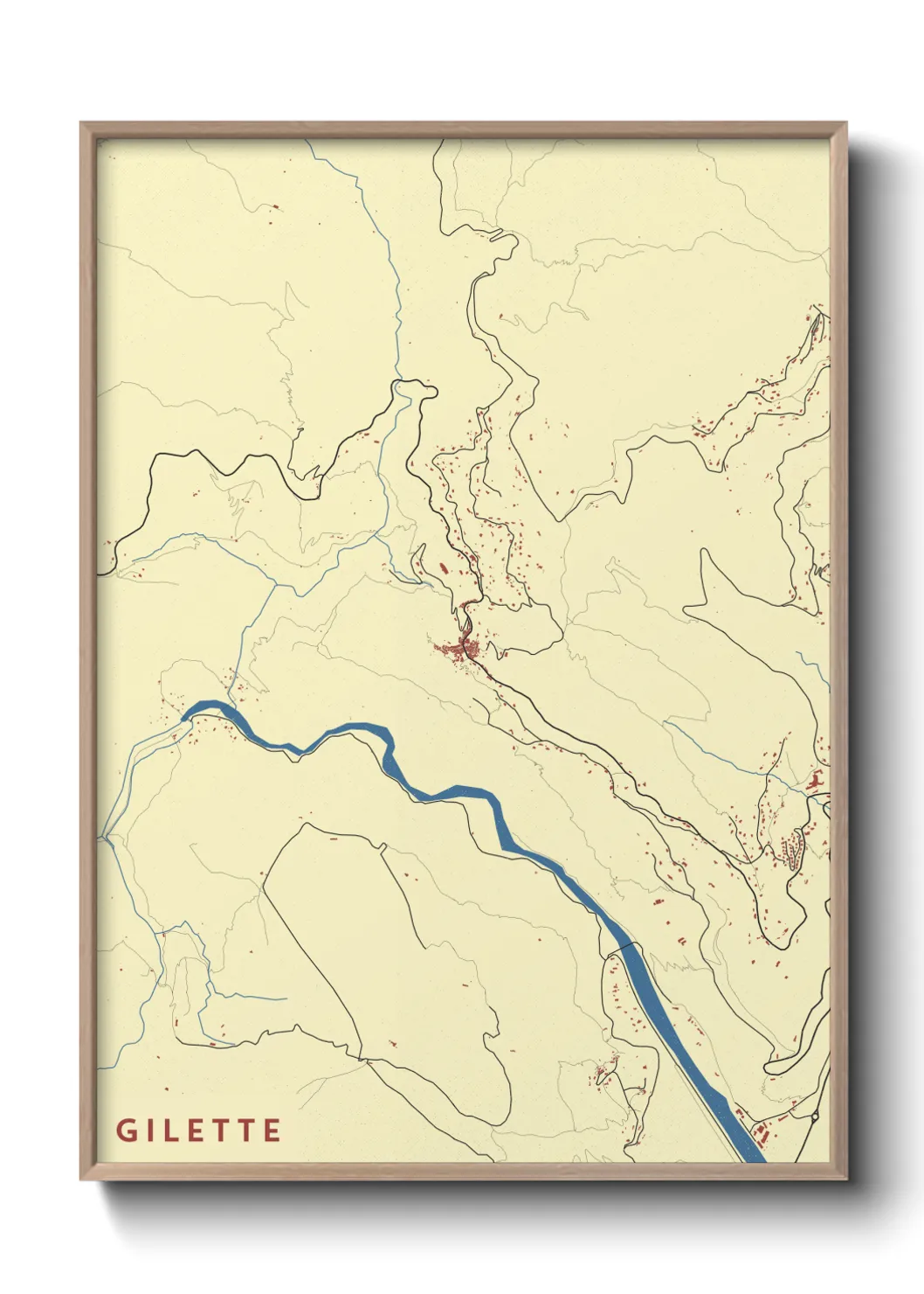 Une affiche de carte sur Gilette