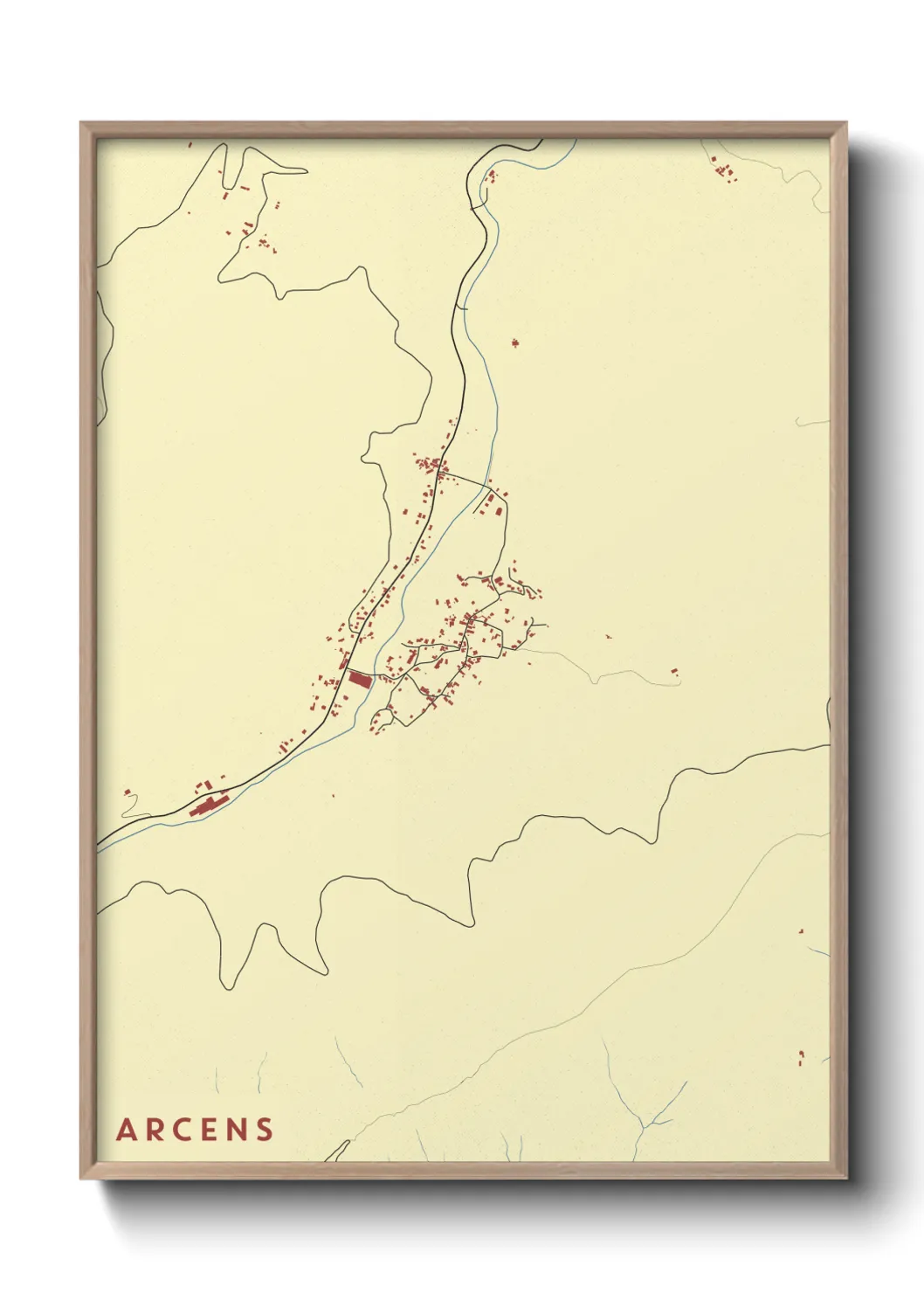 Une affiche de carte sur Arcens