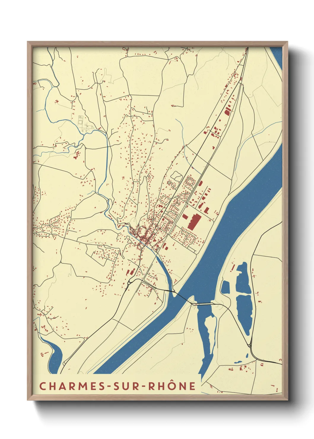 Un poster carteCharmes-sur-Rhône