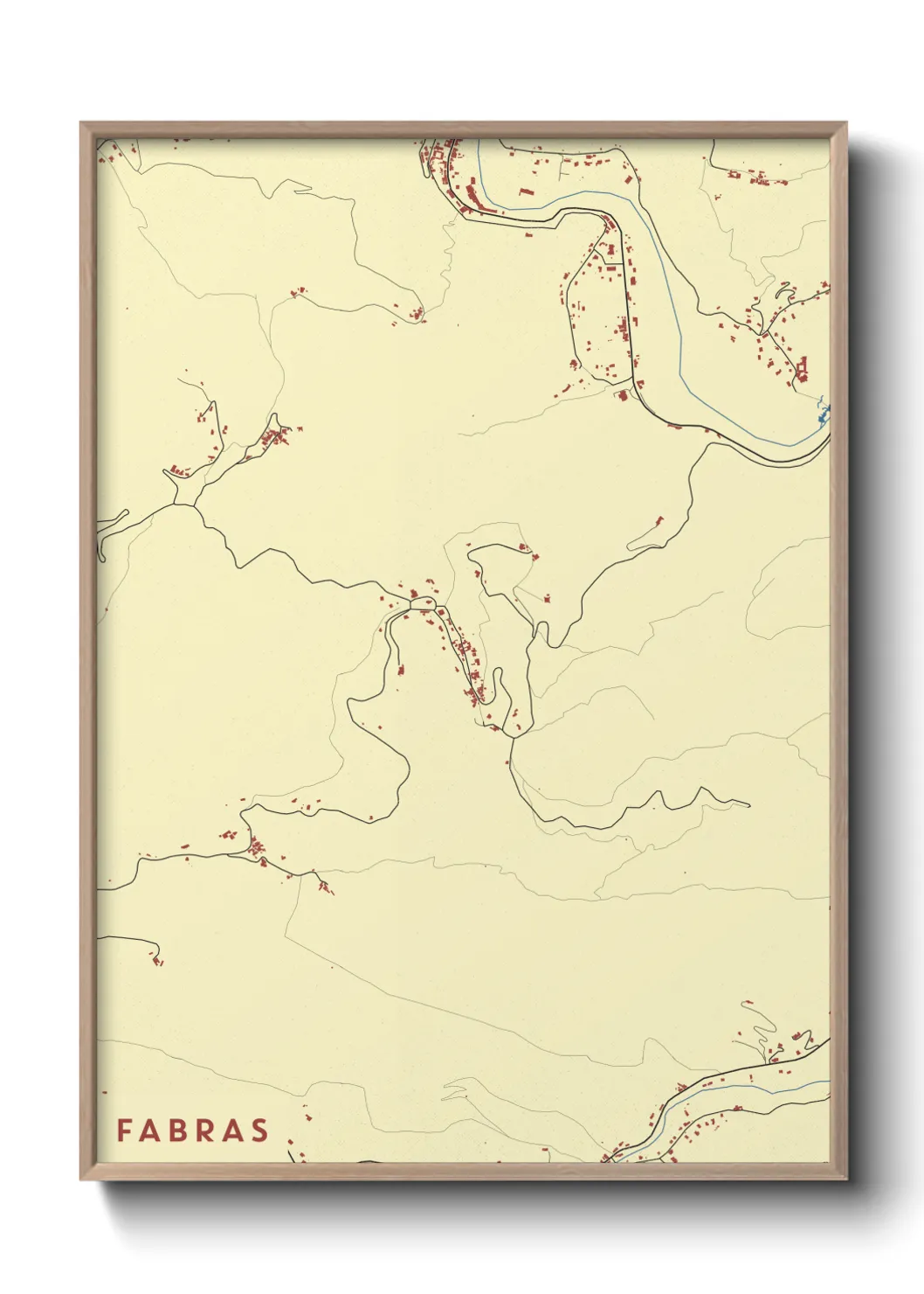 Une affiche de carte sur Fabras