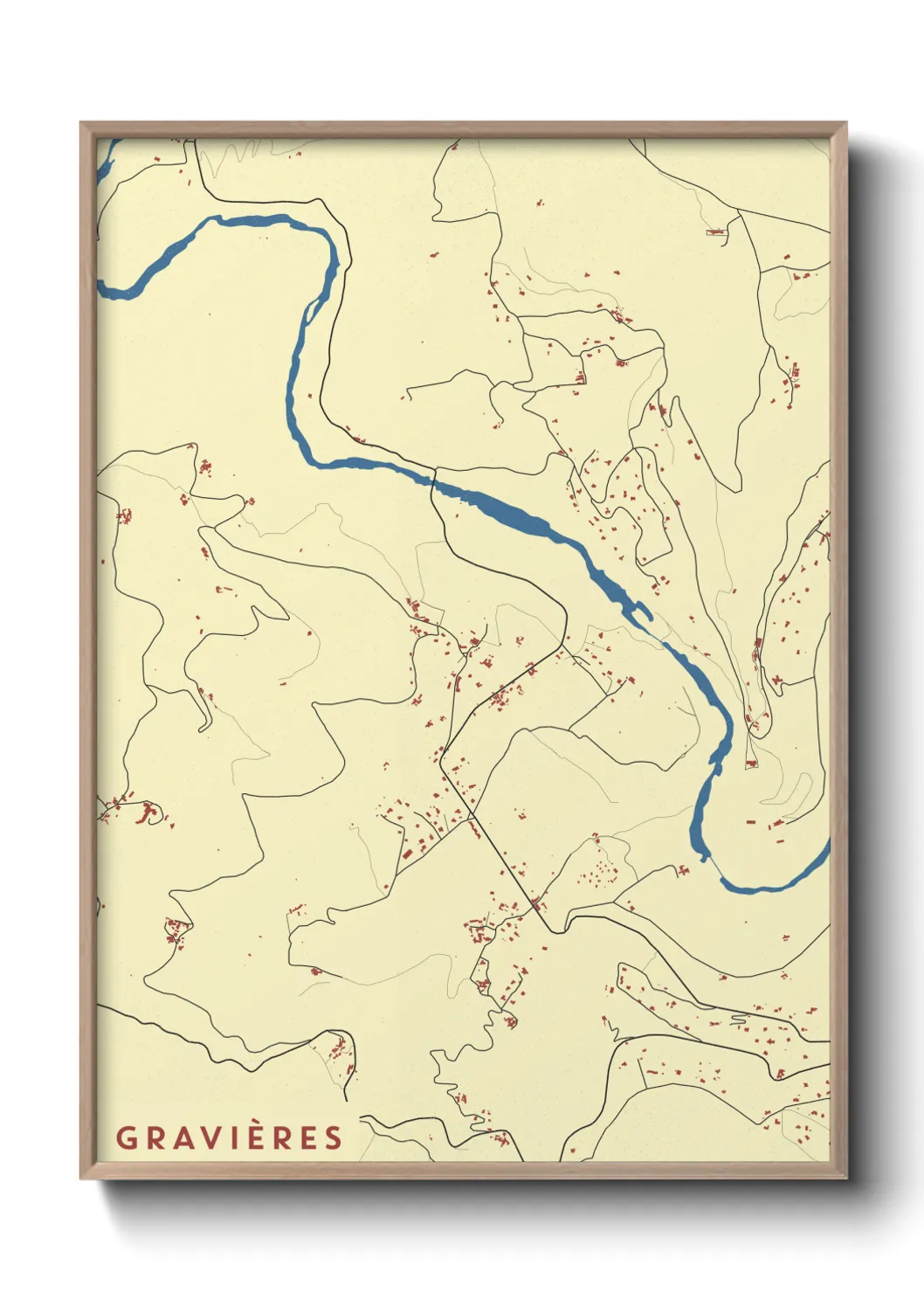 Une affiche de carte sur Gravières