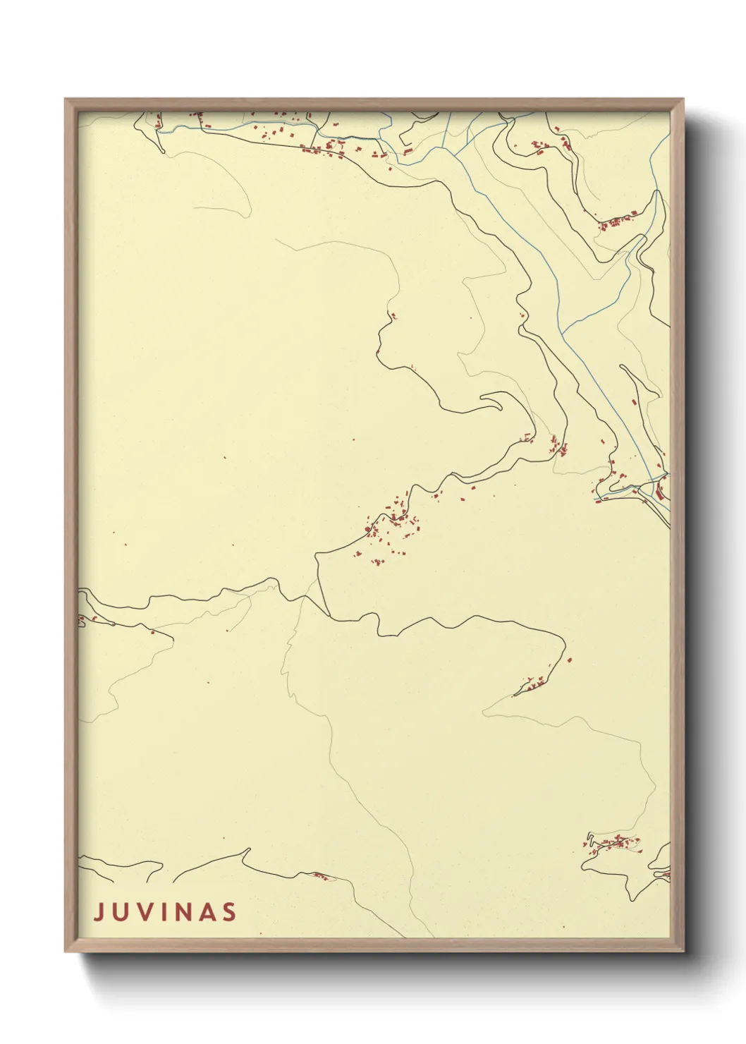 Une affiche de carte sur Juvinas