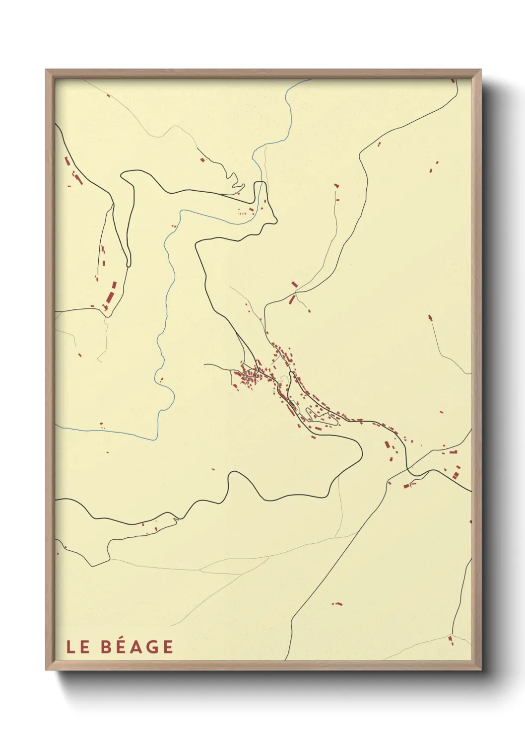 Une affiche de carte sur Le Béage