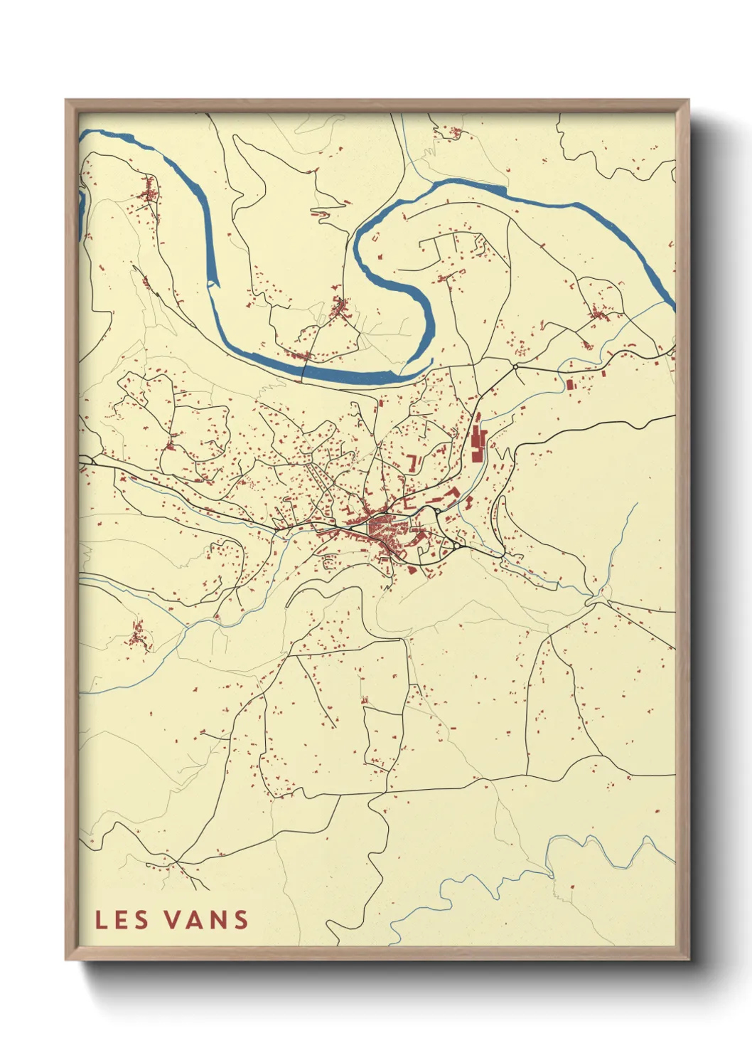 Une affiche de carte sur Les Vans