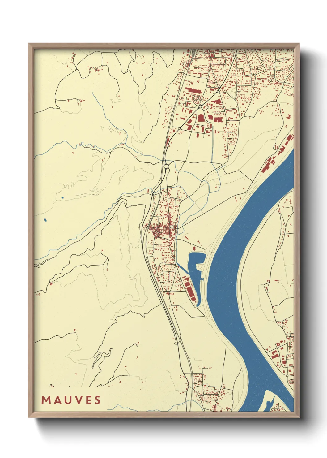 Une affiche de carte sur Mauves