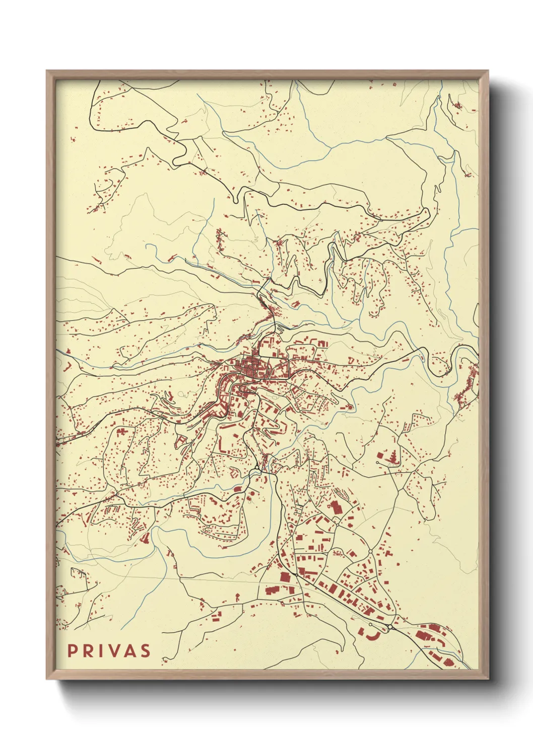 Une affiche de carte sur Privas