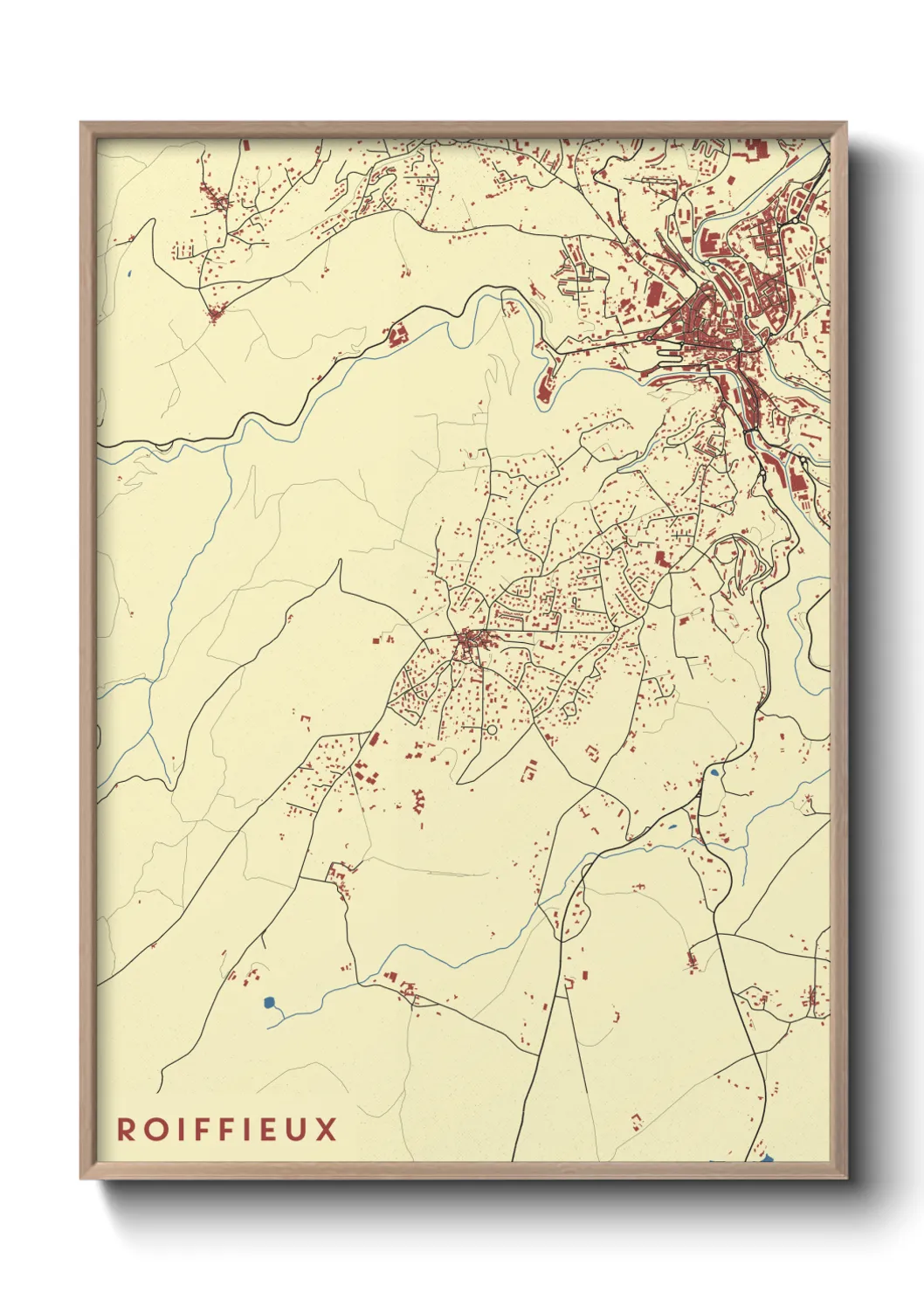 Une affiche de carte sur Roiffieux