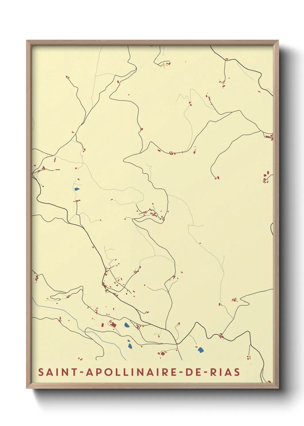 Une affiche de carte sur Saint-Apollinaire-de-Rias