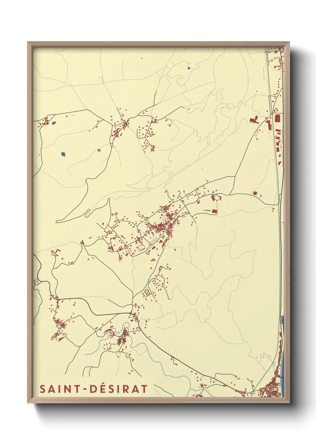 Une affiche de carte sur Saint-Désirat