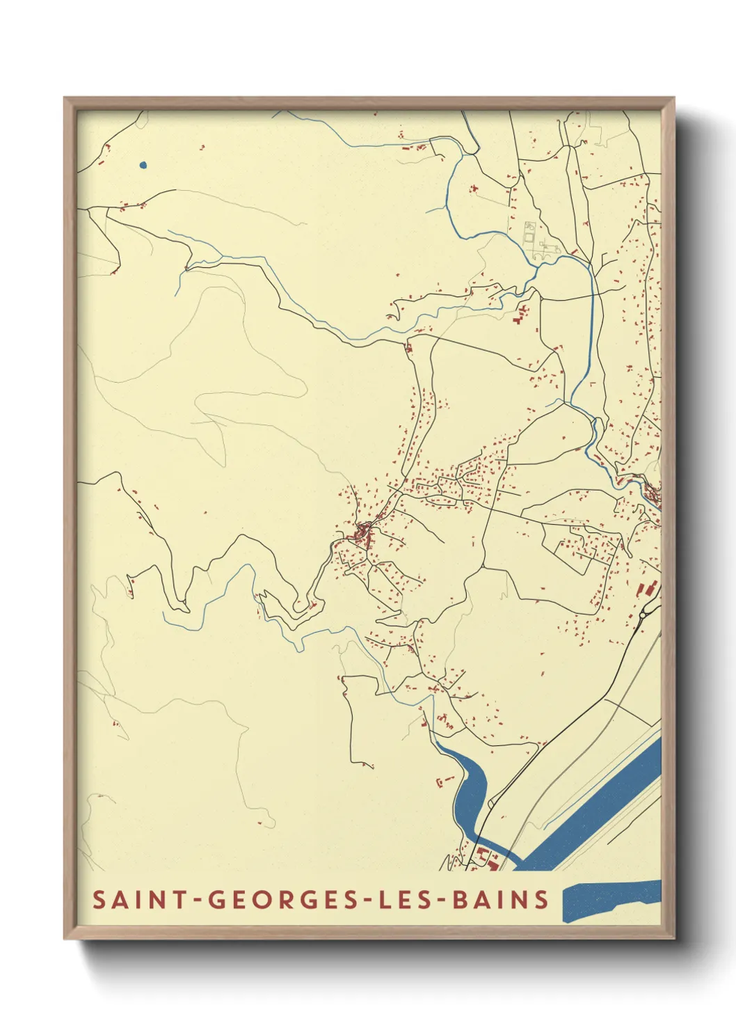 Une affiche de carte sur Saint-Georges-les-Bains