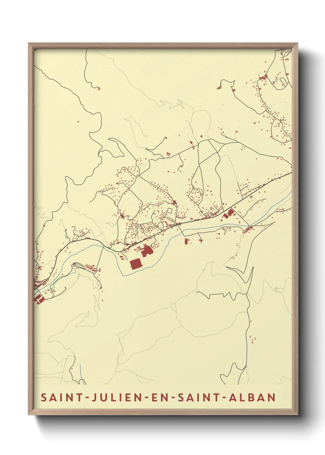 Une affiche de carte sur Saint-Julien-en-Saint-Alban