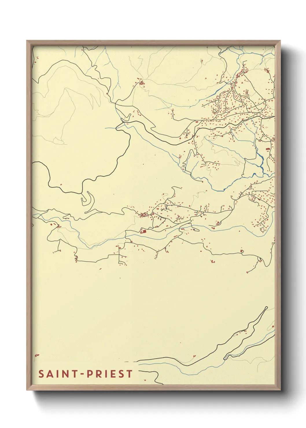 Une affiche de carte sur Saint-Priest