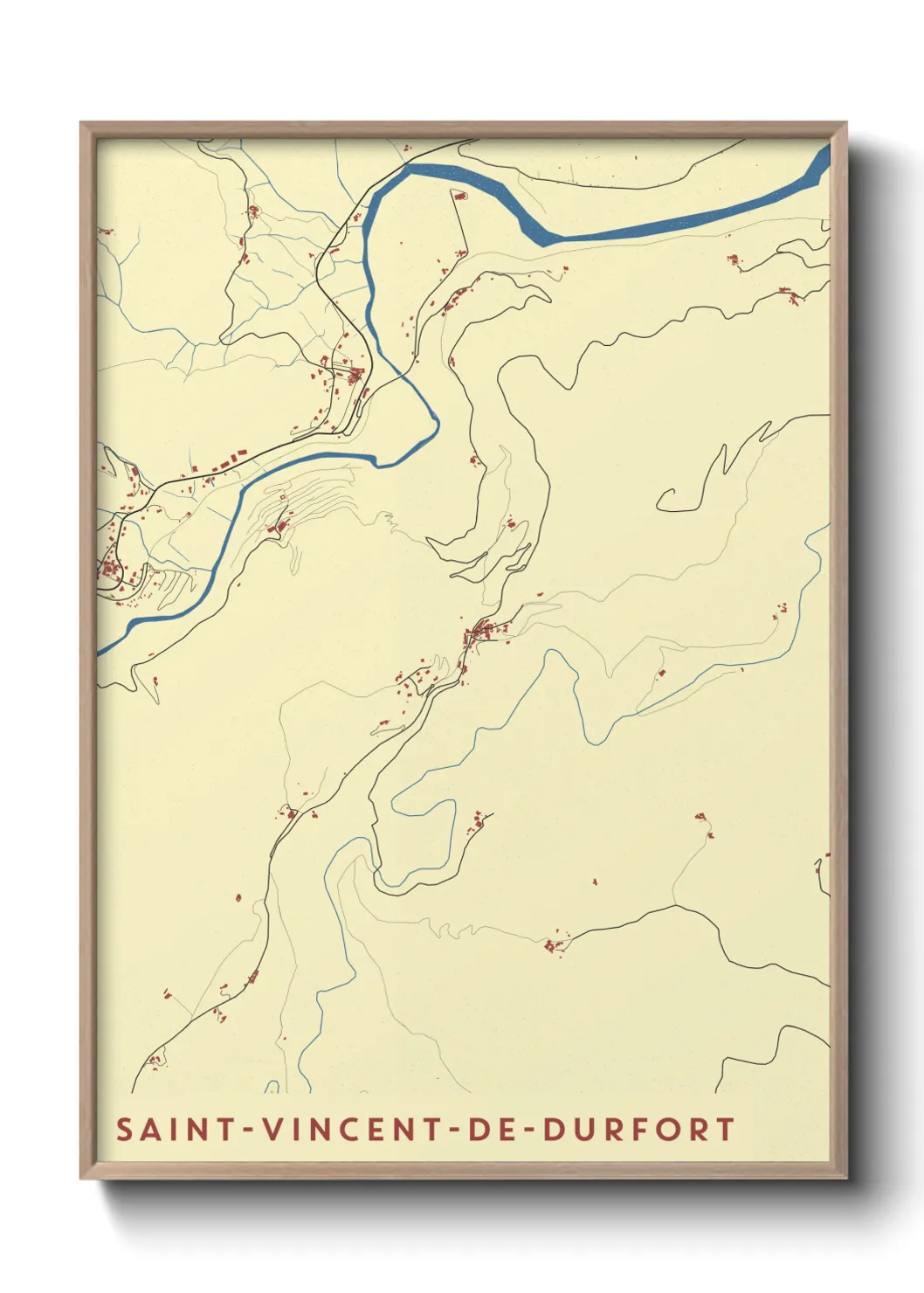 Un poster carteSaint-Vincent-de-Durfort