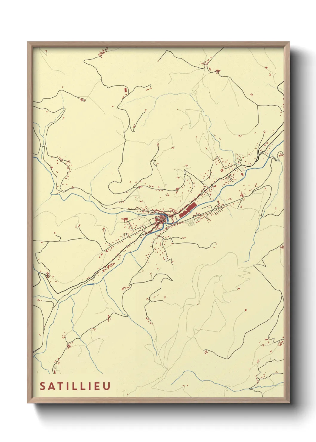 Une affiche de carte sur Satillieu