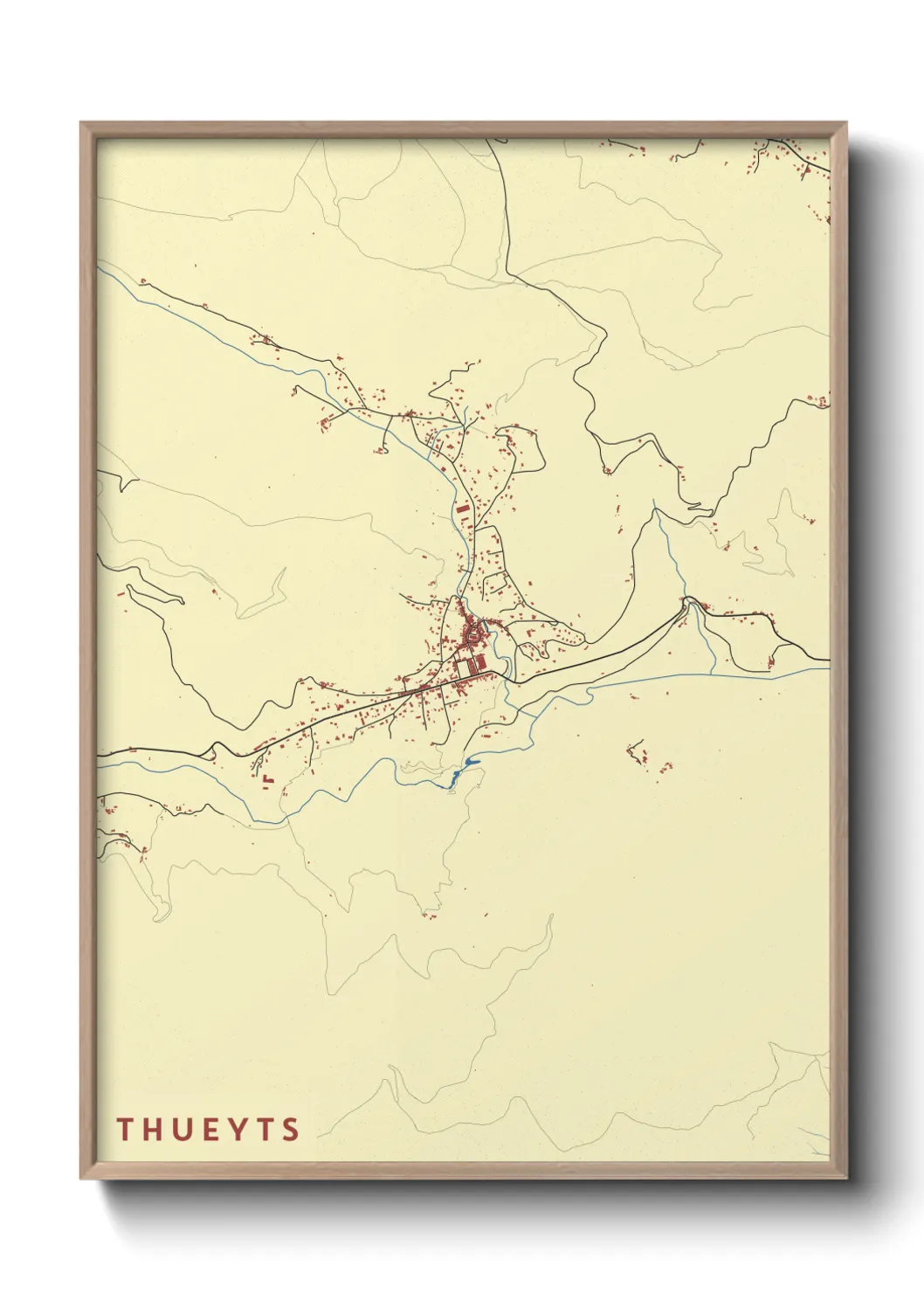 Une affiche de carte sur Thueyts