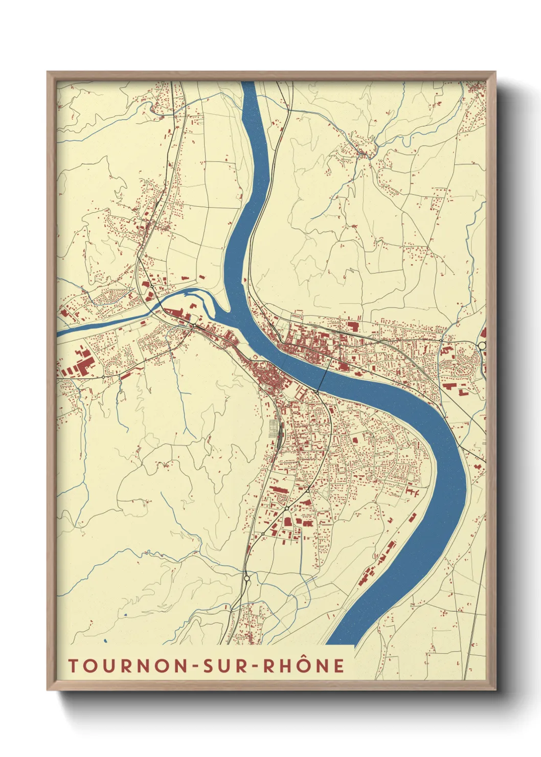 Un poster carteTournon-sur-Rhône