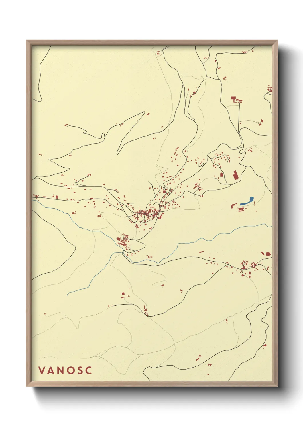 Une affiche de carte sur Vanosc