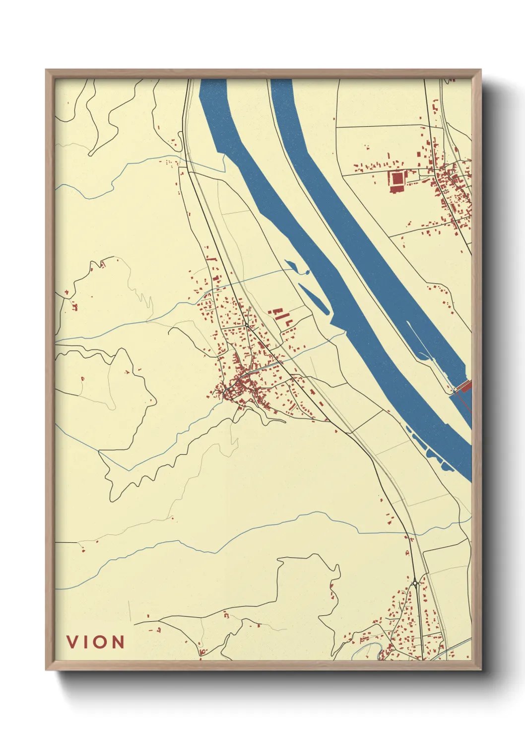 Une affiche de carte sur Vion