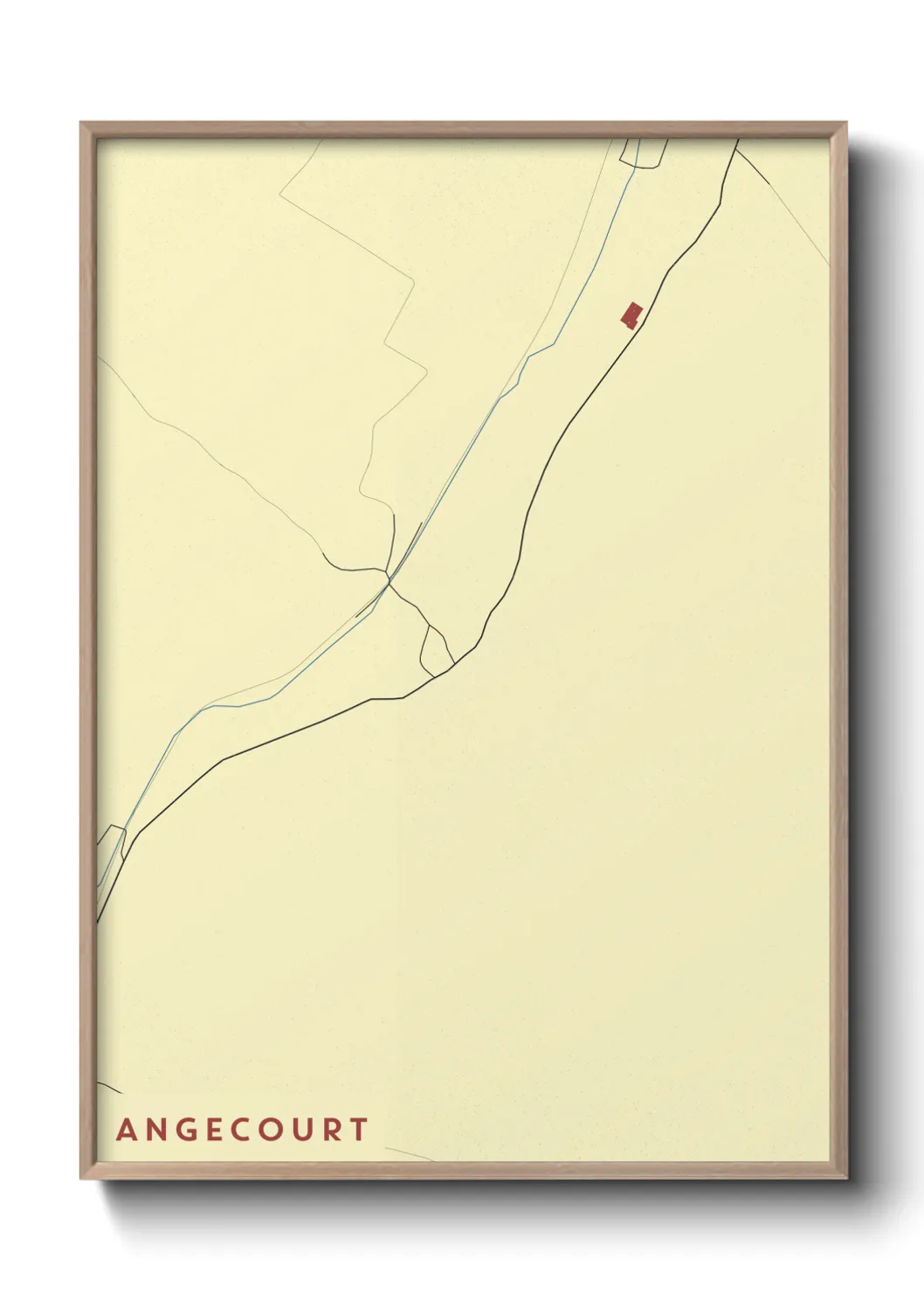 Une affiche de carte sur Angecourt