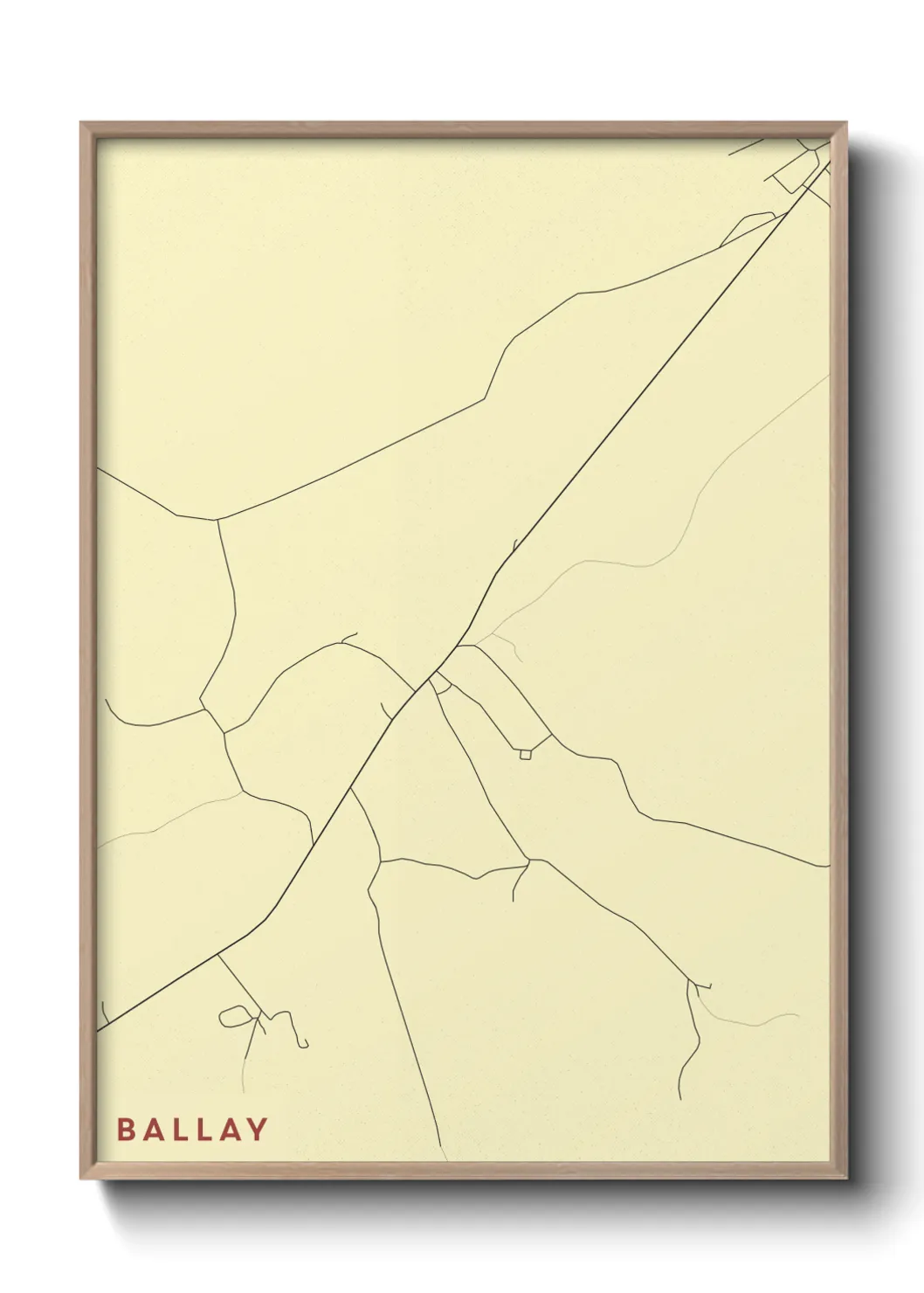 Une affiche de carte sur Ballay