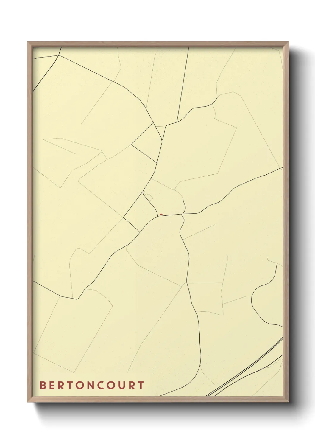 Une affiche de carte sur Bertoncourt