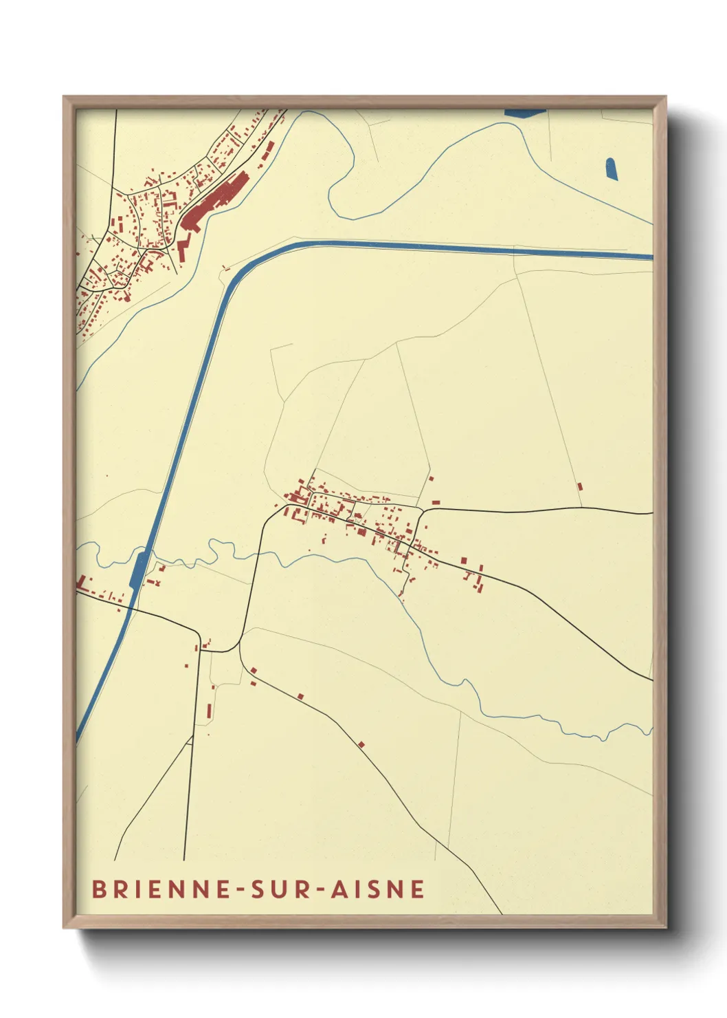 Une affiche de carte sur Brienne-sur-Aisne