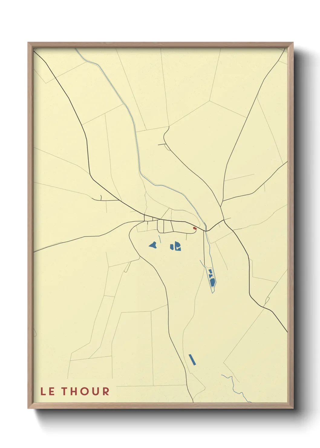 Une affiche de carte sur Le Thour