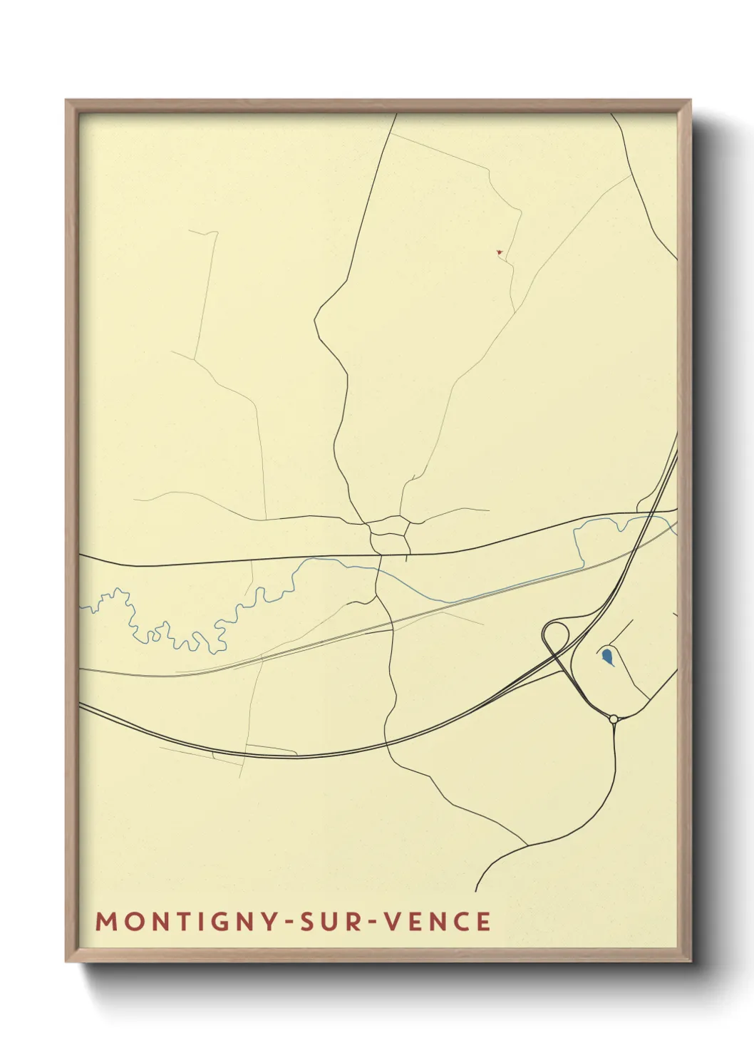 Une affiche de carte sur Montigny-sur-Vence