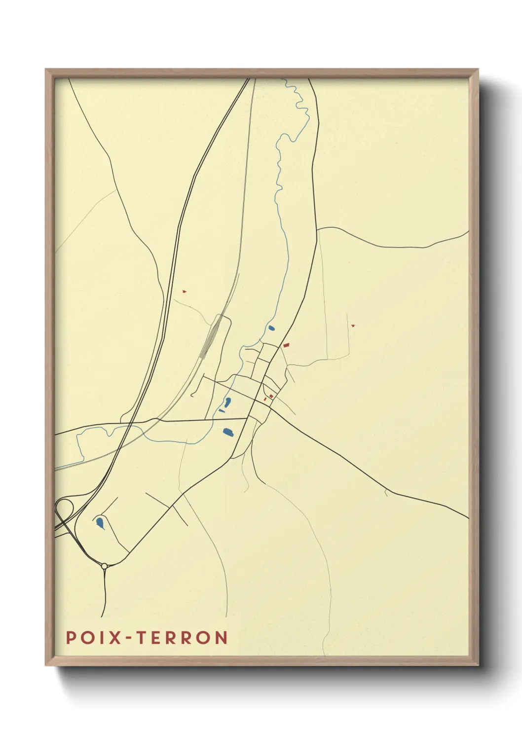 Une affiche de carte sur Poix-Terron