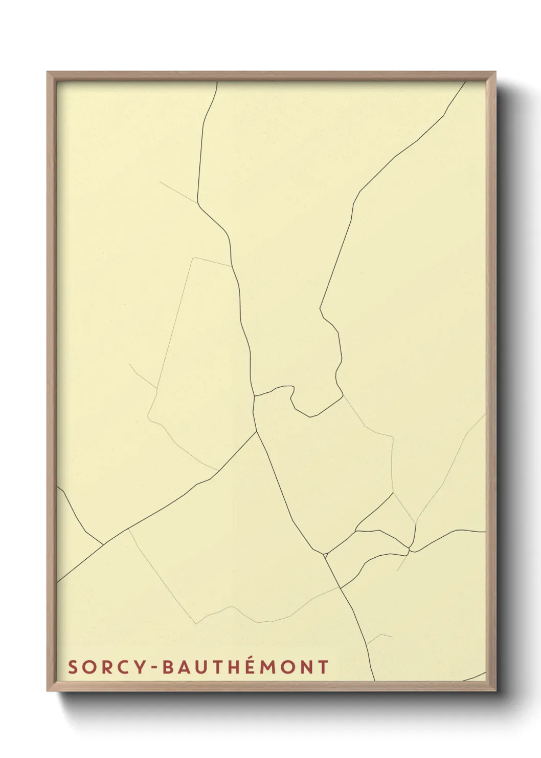 Une affiche de carte sur Sorcy-Bauthémont