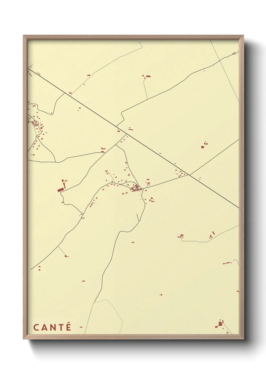 Une affiche de carte sur Canté