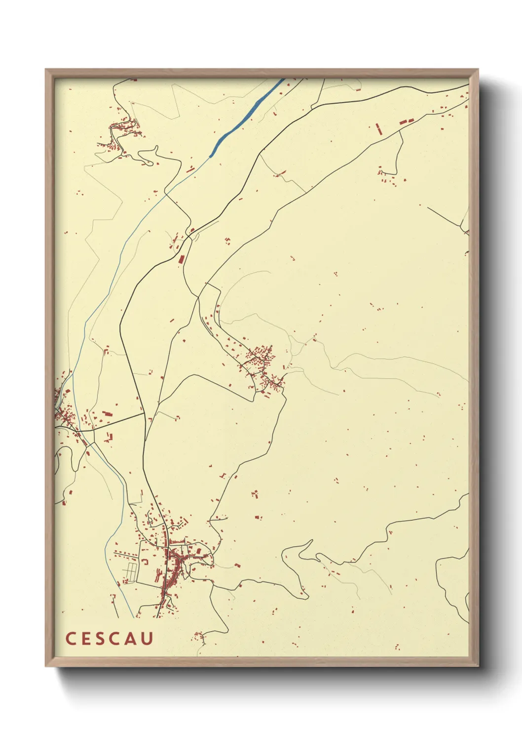 Une affiche de carte sur Cescau