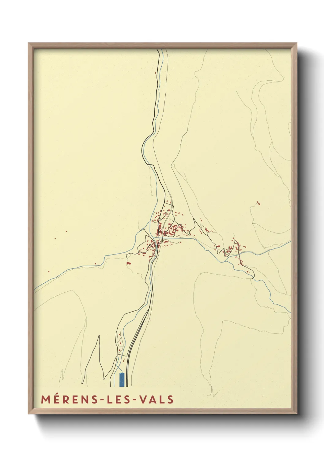 Une affiche de carte sur Mérens-les-Vals