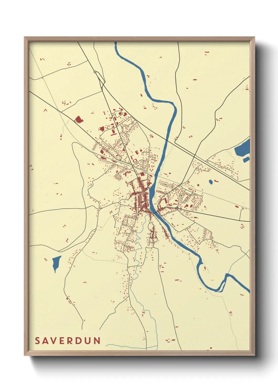 Une affiche de carte sur Saverdun