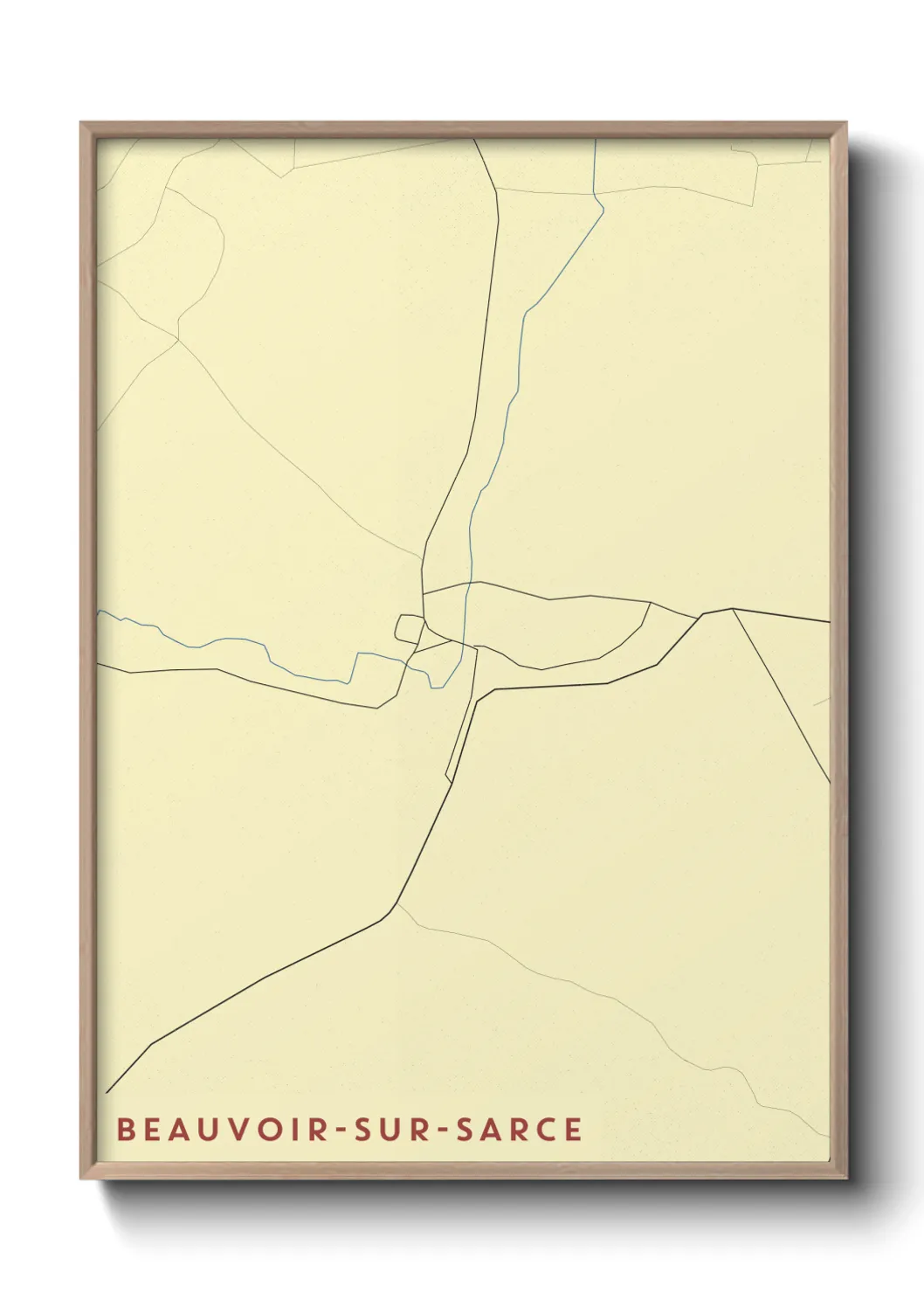 Un poster carteBeauvoir-sur-Sarce