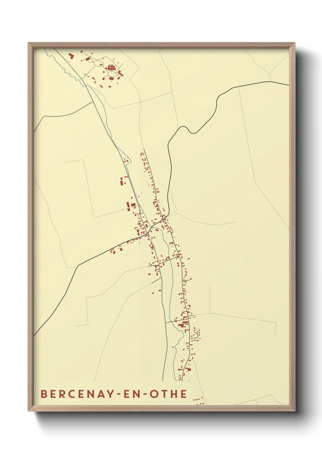 Une affiche de carte sur Bercenay-en-Othe