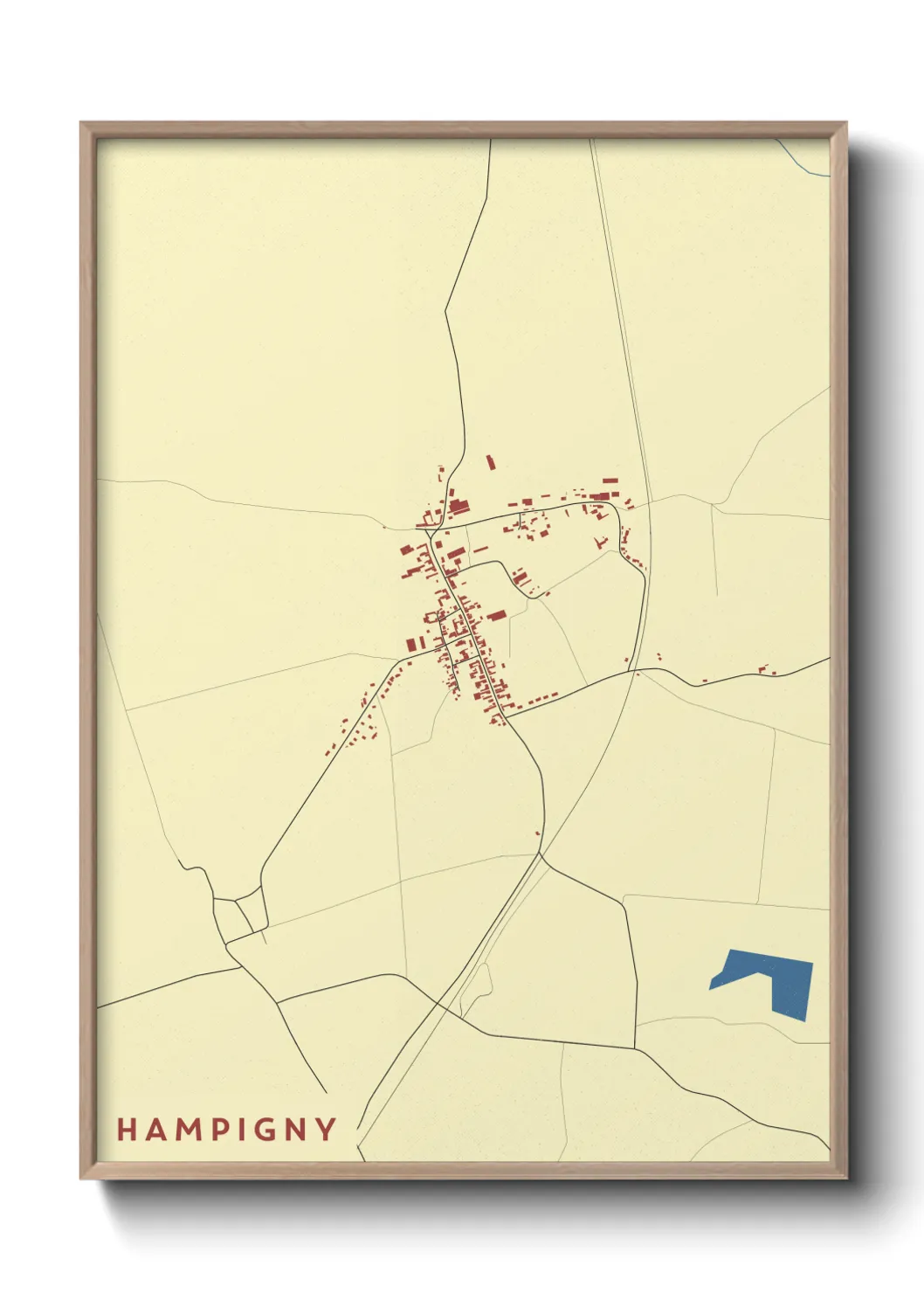 Une affiche de carte sur Hampigny