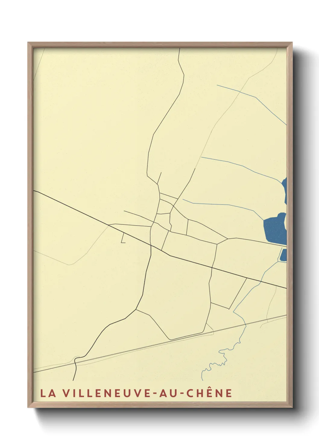 Une affiche de carte sur La Villeneuve-au-Chêne