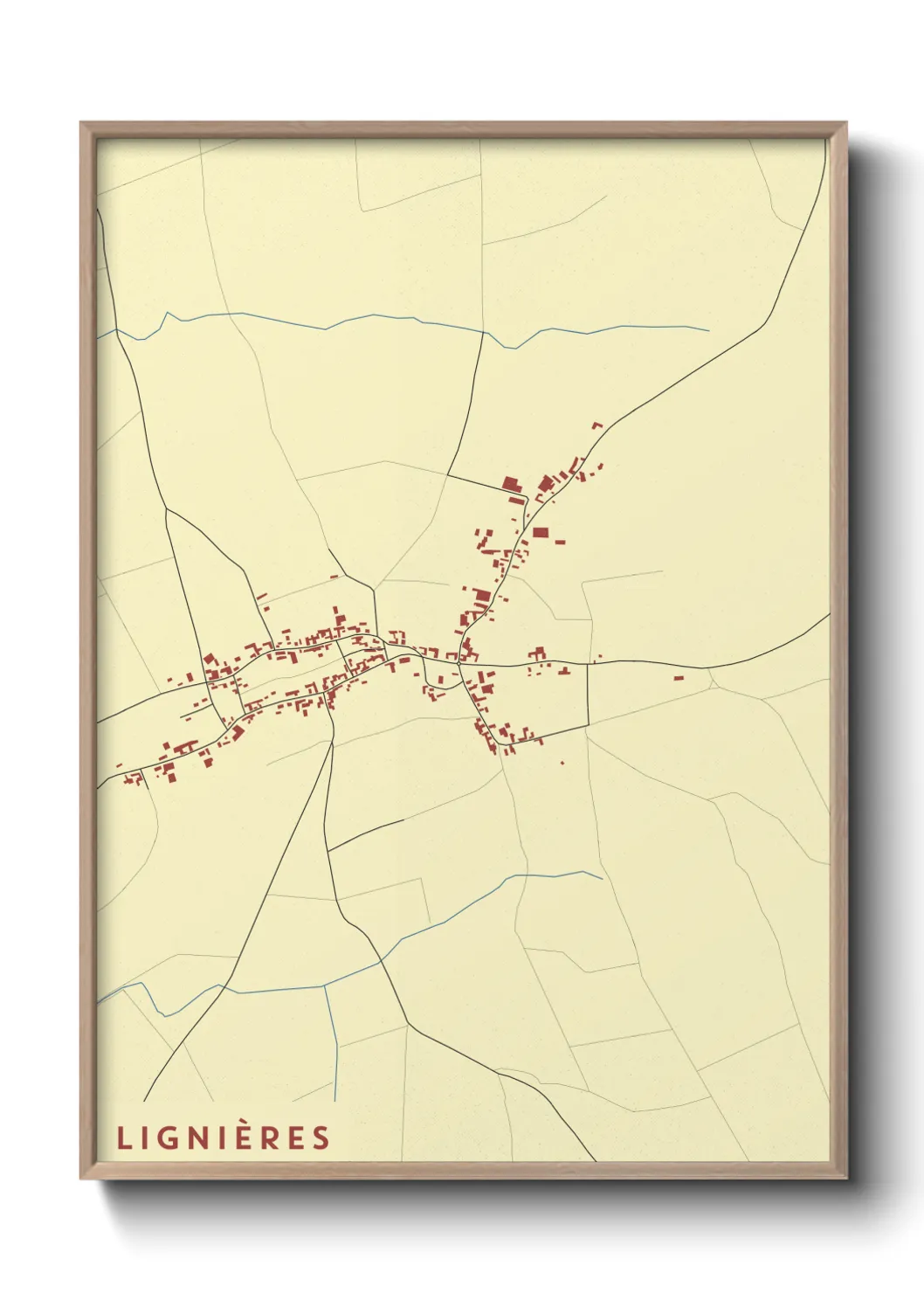 Une affiche de carte sur Lignières