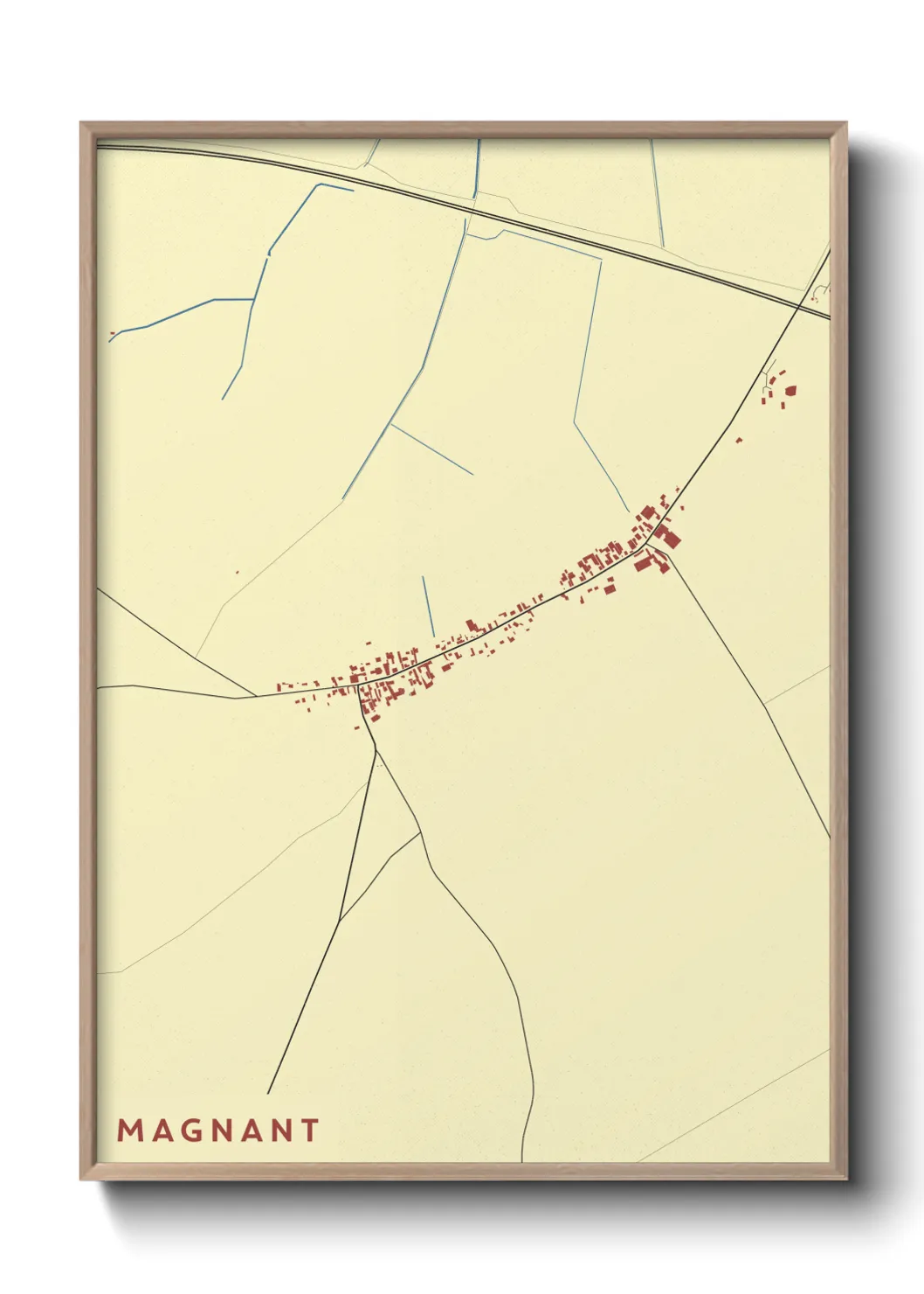 Une affiche de carte sur Magnant