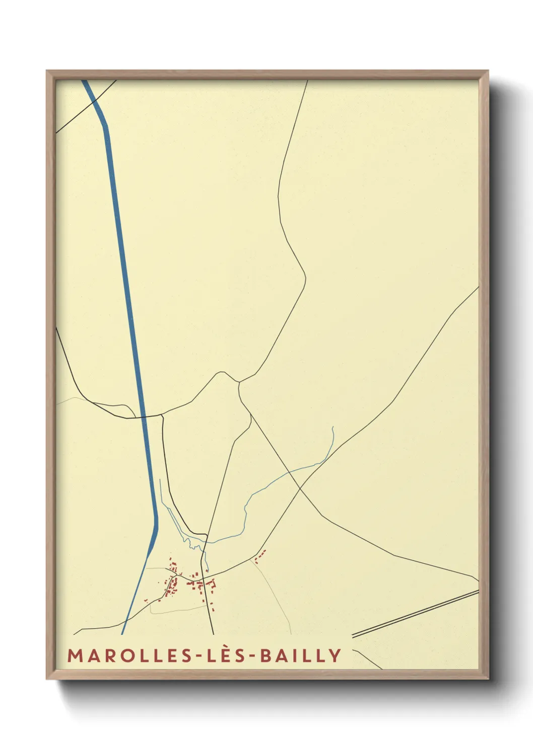 Une affiche de carte sur Marolles-lès-Bailly