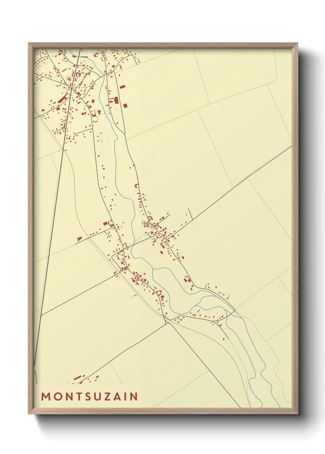 Une affiche de carte sur Montsuzain