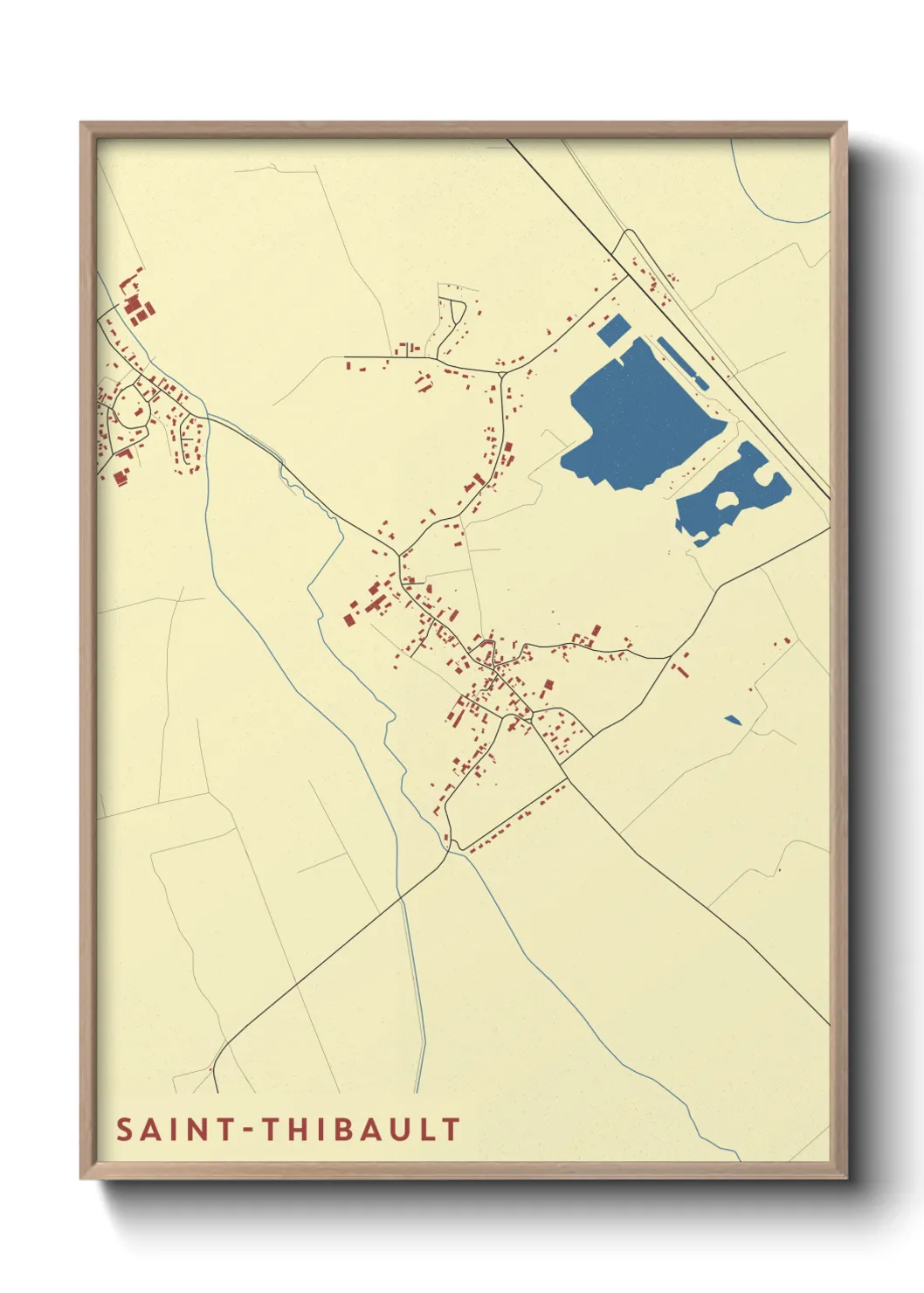 Une affiche de carte sur Saint-Thibault