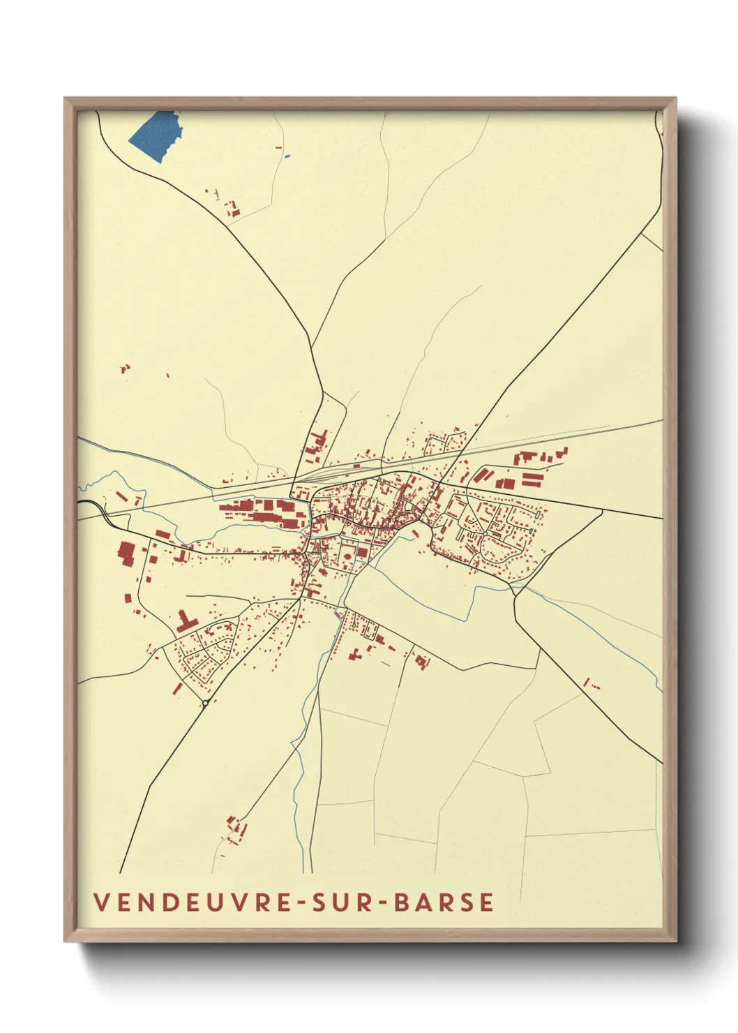 Une affiche de carte sur Vendeuvre-sur-Barse